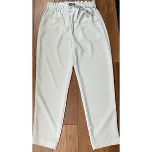 Express gray high-waisted paperbag dress pant, S